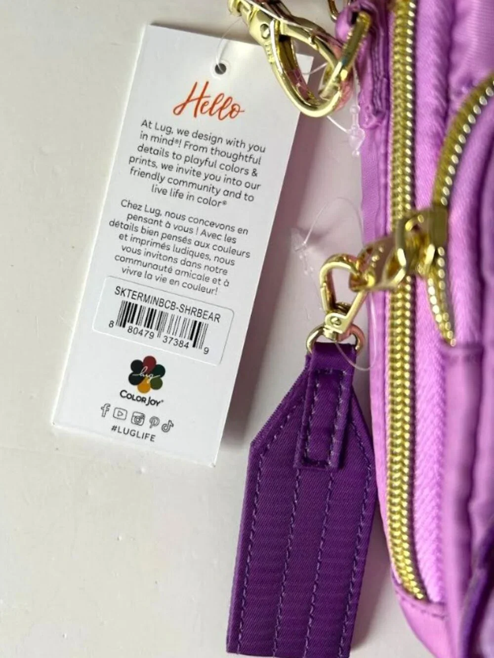 Lug Care Bears x Lug Skeeter Mini Bridge Crossbody Belt Bag Share Bear Purple